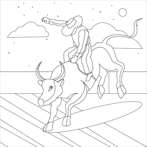 Rodeo From Sports Coloring Page